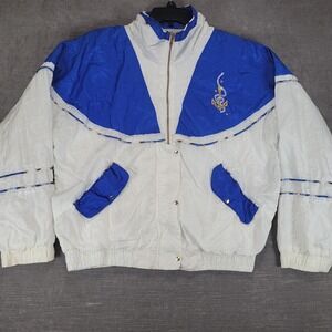 Active Exposure Womens Vintage 90s Nautical Windbreaker Jacket Blue White Size M
